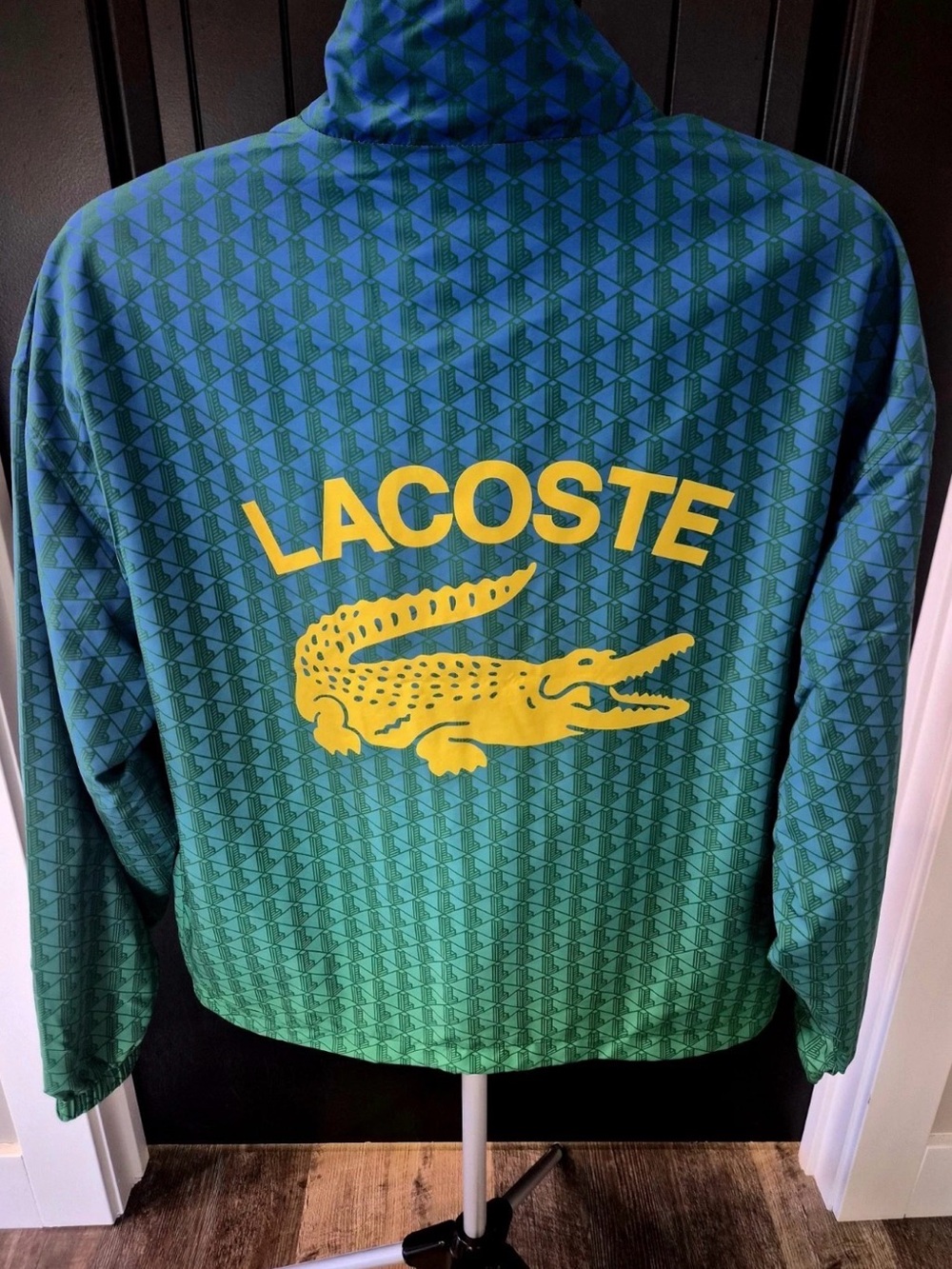 Lacoste Men’s Ombre Monogram Track Jacket - Blue & Green - Picture 3 of 7